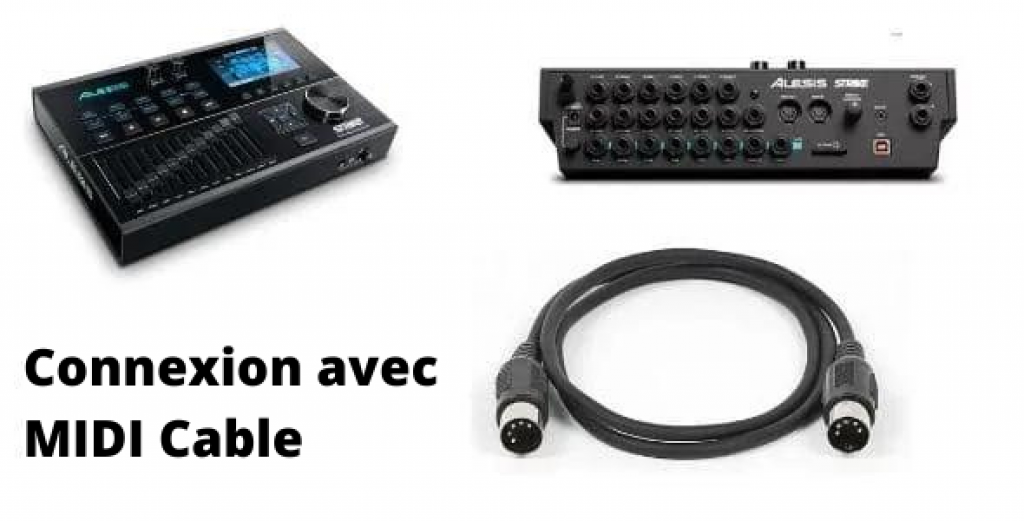 Connexion du module de batterie avec un câble midi
