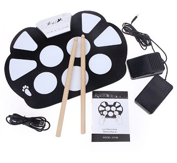 ammoon Enrolle Drum Pad Electrónico Portátil